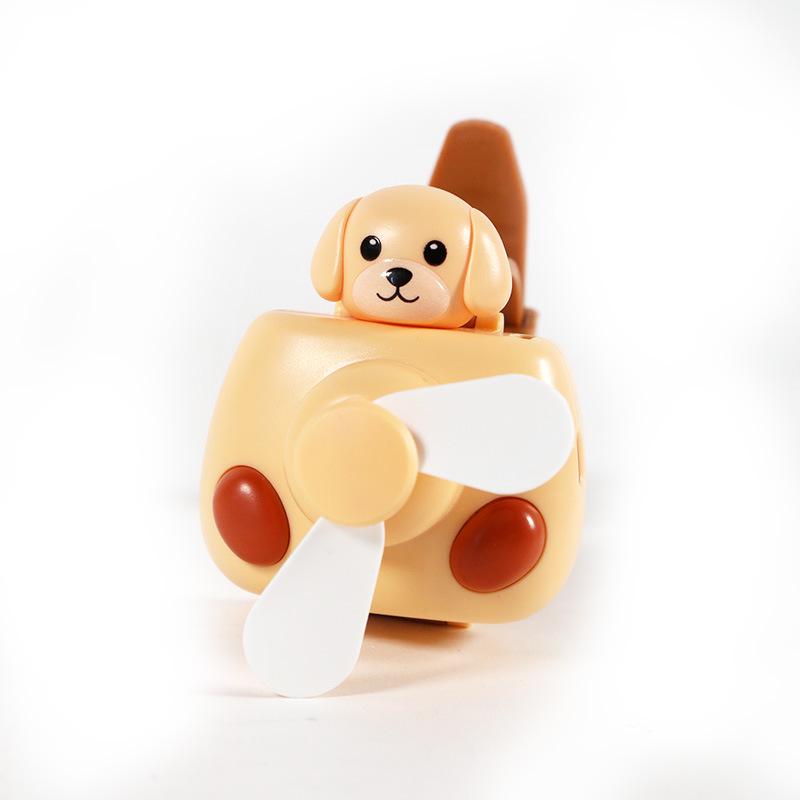 Cartoon Puppy USB Rechargeable Mini Fan: Silent, Portable, Ideal Gift for Kids and Students
