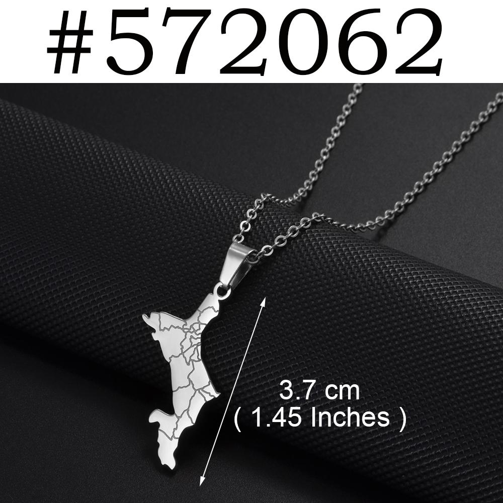1Piece Seychelles Map Pendant Necklaces Mahe Stainless Steel for Women Mother Jewelry #572062