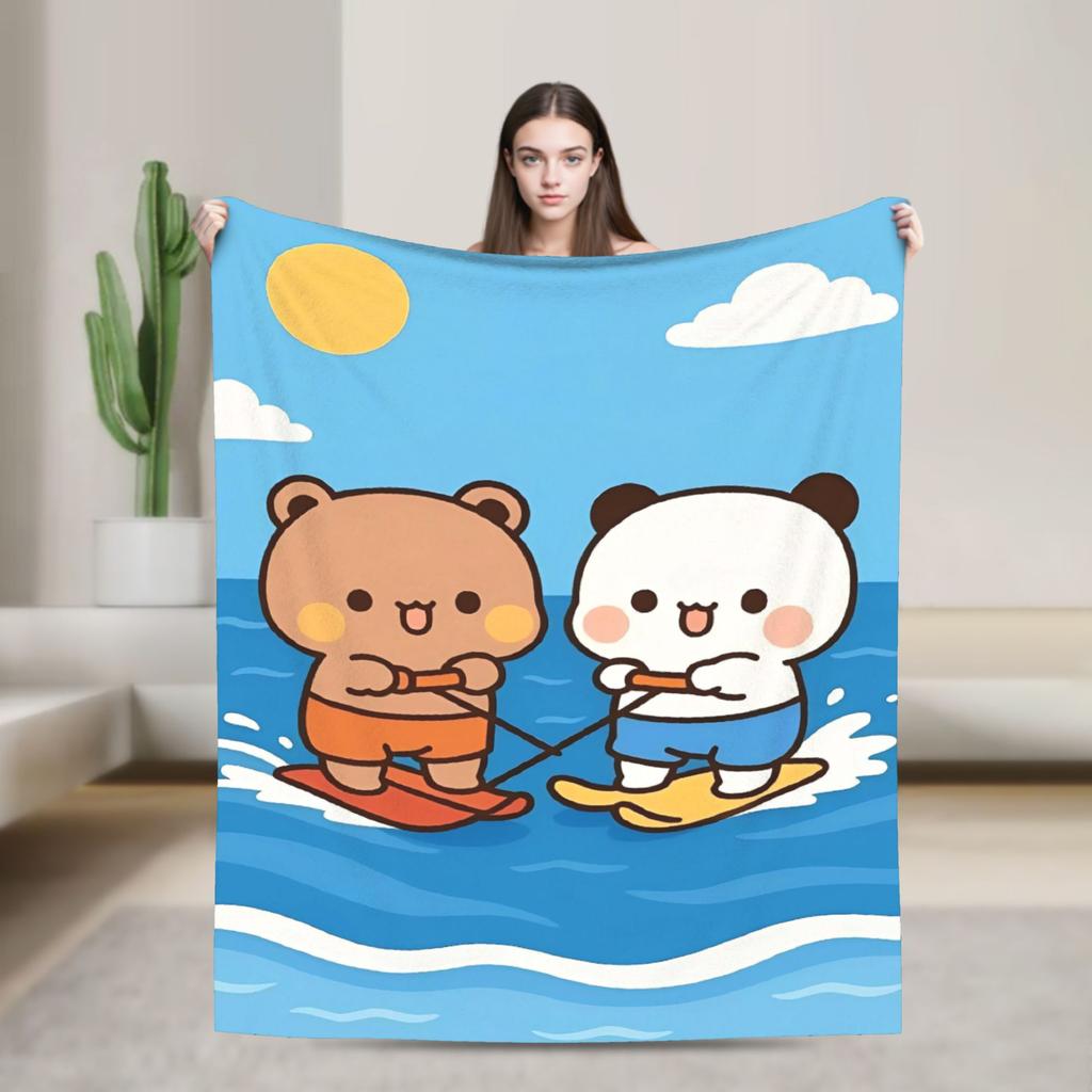Soft BlanketGirls Boys Camping Bubu Dudu Flying Throw Blanket Flannel Bedspread For Couch Chair Sofa Bed Fashion Sofa Bed Cover