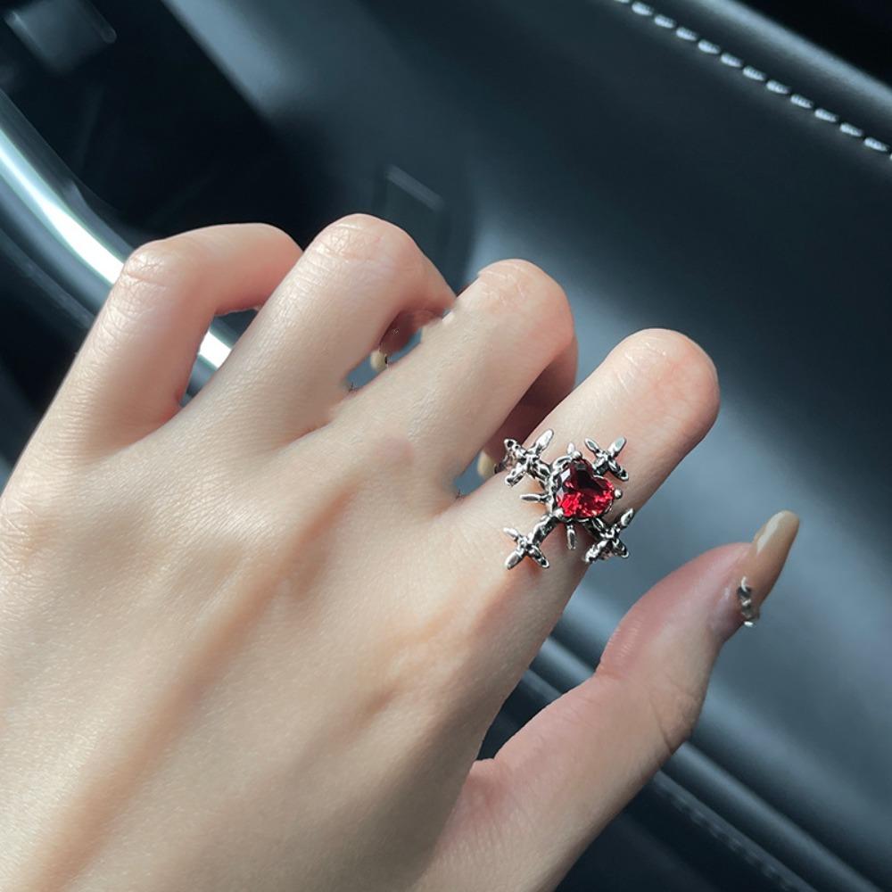 Винтажное кольцо-крест, готическое открывающееся кольцо на палец, креативное кольцо с сердечком и любовью для пары