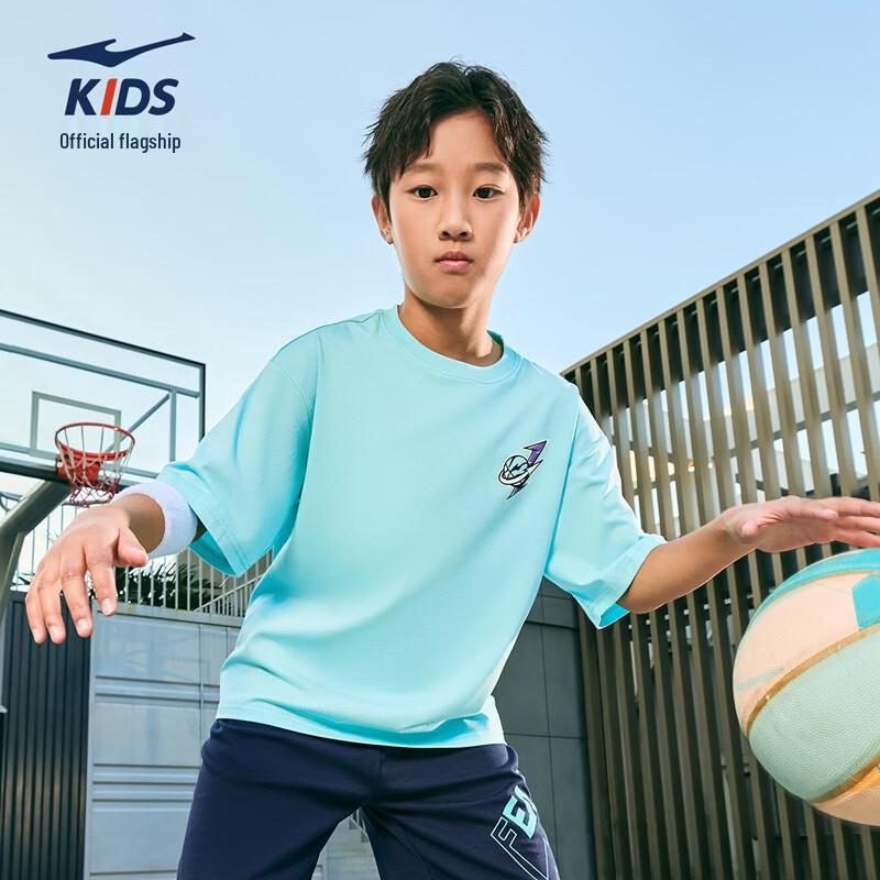 ERKE Boys' Round Neck Short Sleeve T-shirt