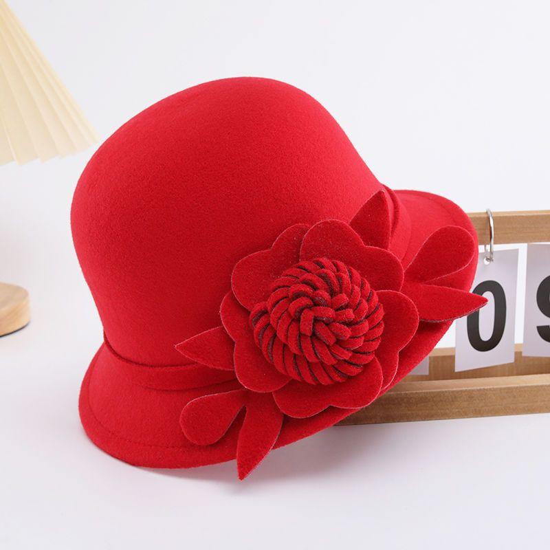 Ретро Цилиндр Женская Мода Британская Шерстяная Шляпа Женская Осенне-Зимняя Фетровая Шляпа