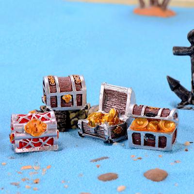 Сундук с сокровищами из золотой монеты из смолы, аквариум, мини-мультфильм, средиземноморское морское дно, небезопасное украшение для домашнего офиса, идеальный подарок