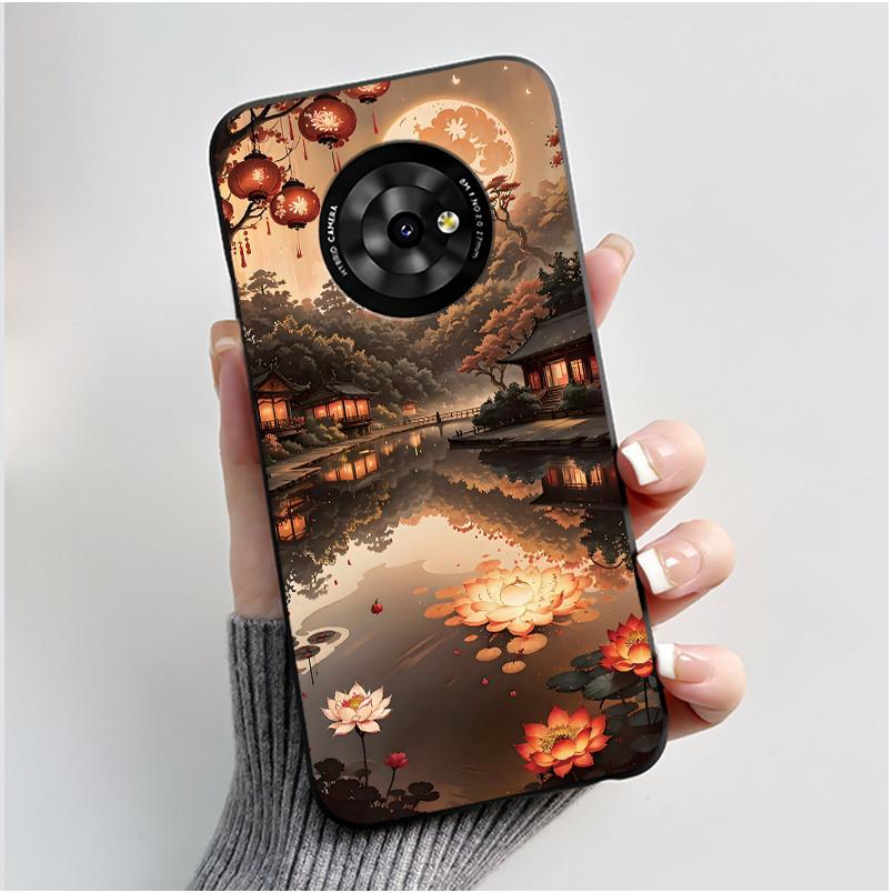 New Unique Cartoon Design Soft Silicone Black Casing For TCL Suixuetang M1 Fluffy Kitten Pattern Shockproof Protective Cover