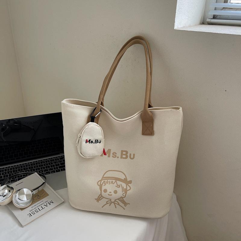 Large-capacity Commuter Tote Bag Women's 2025 Summer New Fashion Simple Canvas Bag Lazy Wind Shoulder Armpit Bag
