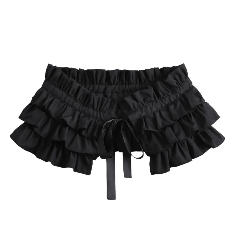 Элегантный готический викторианский многослойный жабо-чокер с завязками для женщин и девушек, съемная плиссированная накидка-шаль