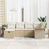 Garden Sofa Set 6 Pieces Beige and Cream Poly Rattan