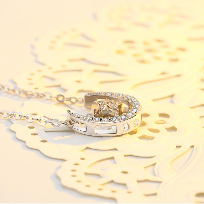 Ювелирное ожерелье со звездой и луной, корейский выпуск, цепочка на ключицу, женская модная бижутерия, нишевый дизайн, чувство простого стиля