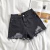 Women Fashion Denim Shorts Summer High Waist Ripped Loose Wide Leg Jean Short Pants