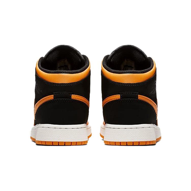 Jordan 1 Mid GS Black Orange Peel White 554725-081
