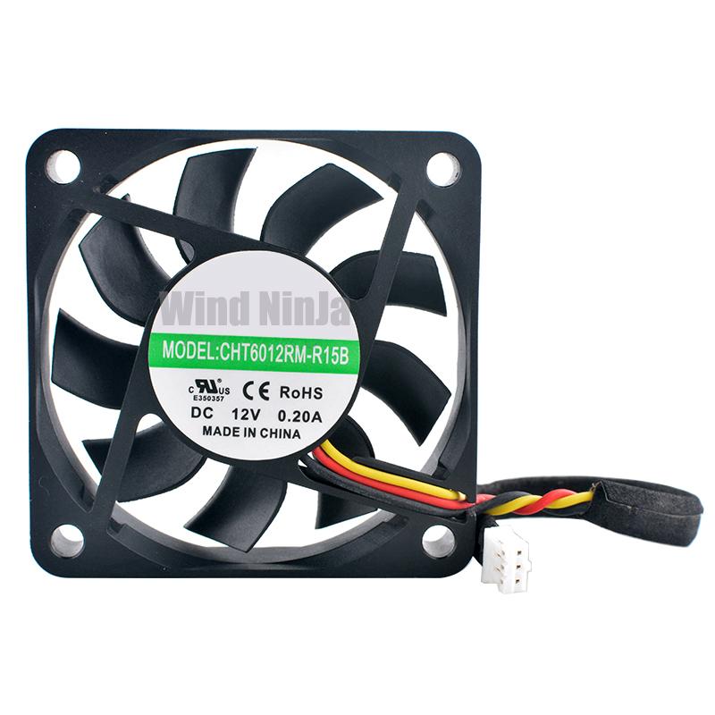 CHT6012RM-R15B 6см 60мм вентилятор 60x60x15мм DC12В 0.20А 3-pin Осевой вентилятор охлаждения для импульсного блока питания