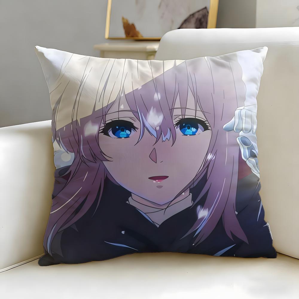 Классический аниме-чехол для подушки Violet Evergarden Мягкий Легко стирающийся Наволочка Универсальный для Дивана Кровати Путешествий и Офиса