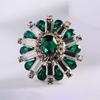 Брошь в виде цветка из кристаллов, женская, ретро, элегантная, овальная, брошь, булавка, аксессуары для пальто