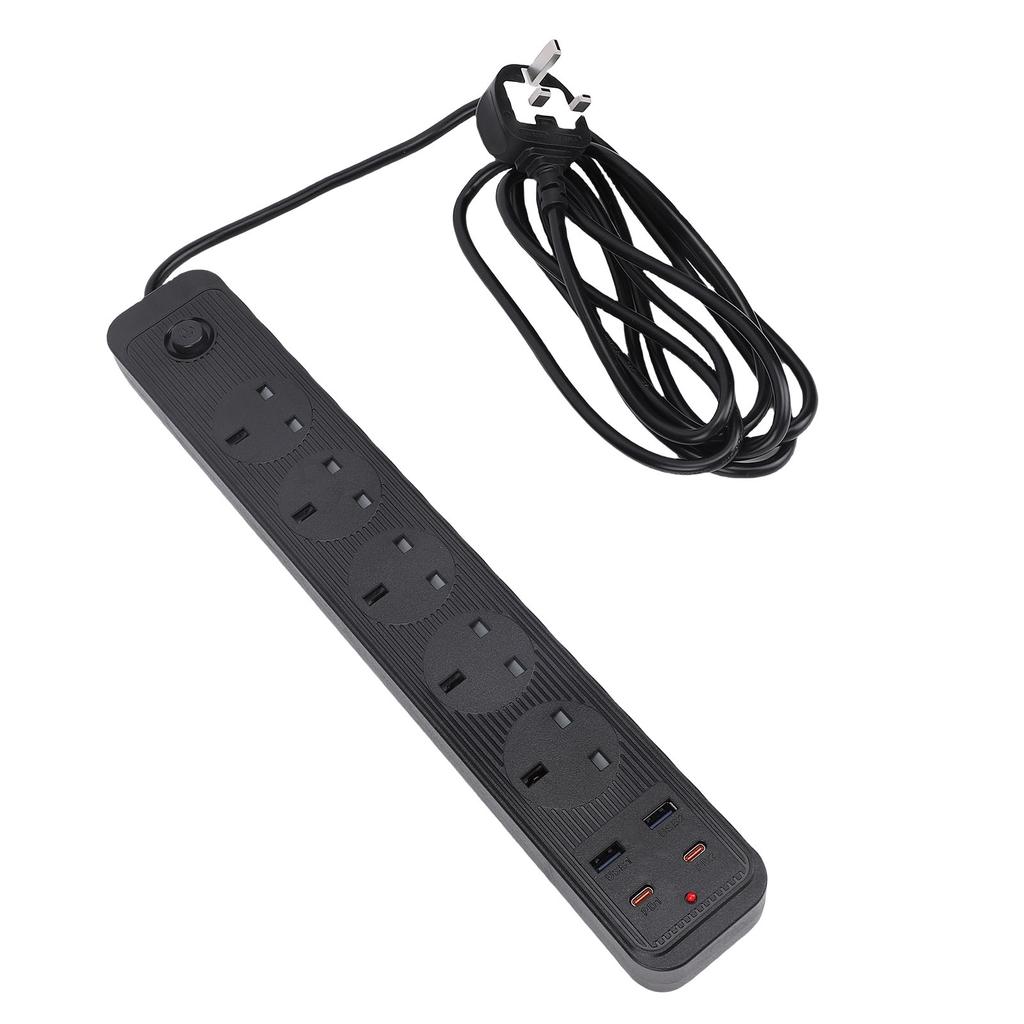 Сетевой фильтр 13А Многофункциональный 5 розеток 2 Type C 2 USB Удлинитель розетки для кухни