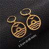 Anniyo Kiribati Earrings for Women Girls Gold Color and Stainless Steel Kiribati Earring Island Style Jewelry #068121
