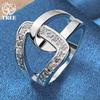 925 Sterling Silver Geometry AAA Zircon Ring Jewelry