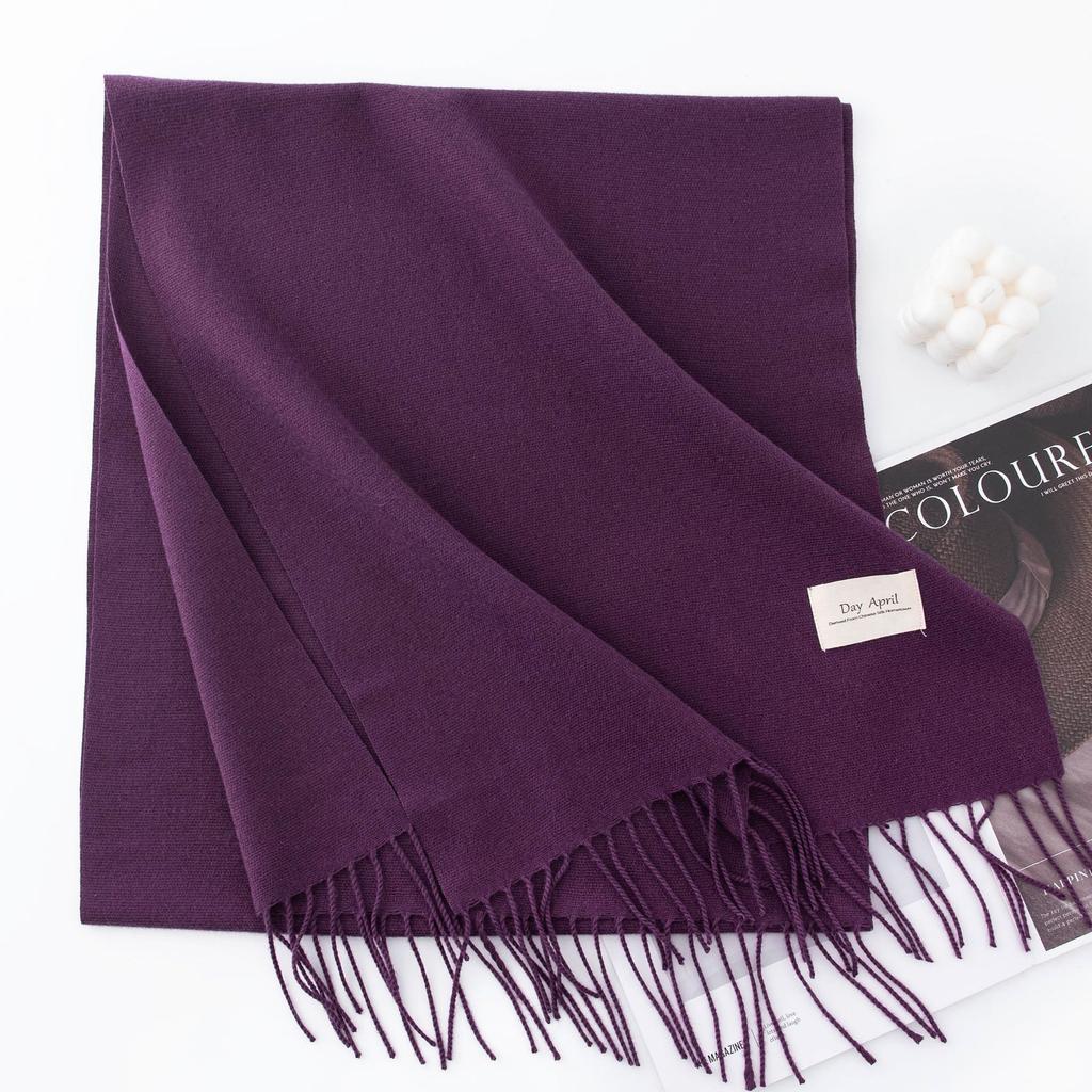 Solid Color Imitation Cashmere Scarf Women's Winter Warm Shawl Neck Scarves