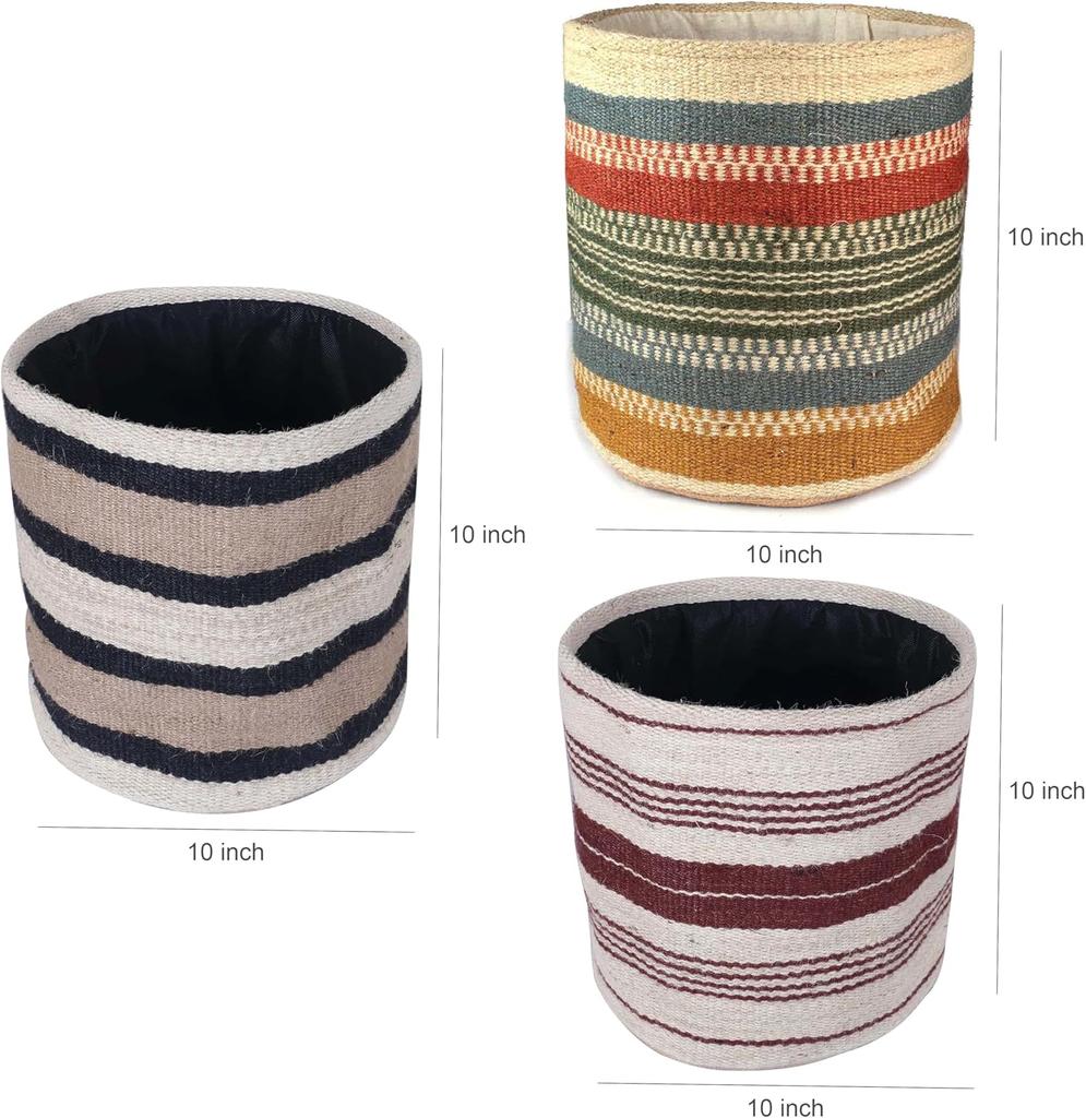 Прочная джутовая корзина для растений, современная плетеная корзина для 10-дюймовых цветочных горшков, напольные комнатные кашпо, корзина-органайзер для хранения, деревенский декор для дома, контейнеры для растений