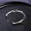 Vintage Chinese Style Open Bangle Bracelet Solid Copper Plated Motif Couple Jewelry