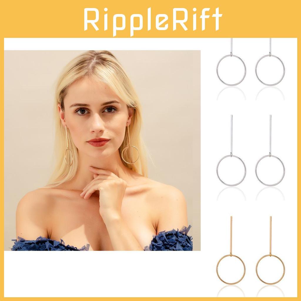 And Silver Gold Geometric Hoop Earrings Fashionable Minimalist Alloy Jewelry For Women