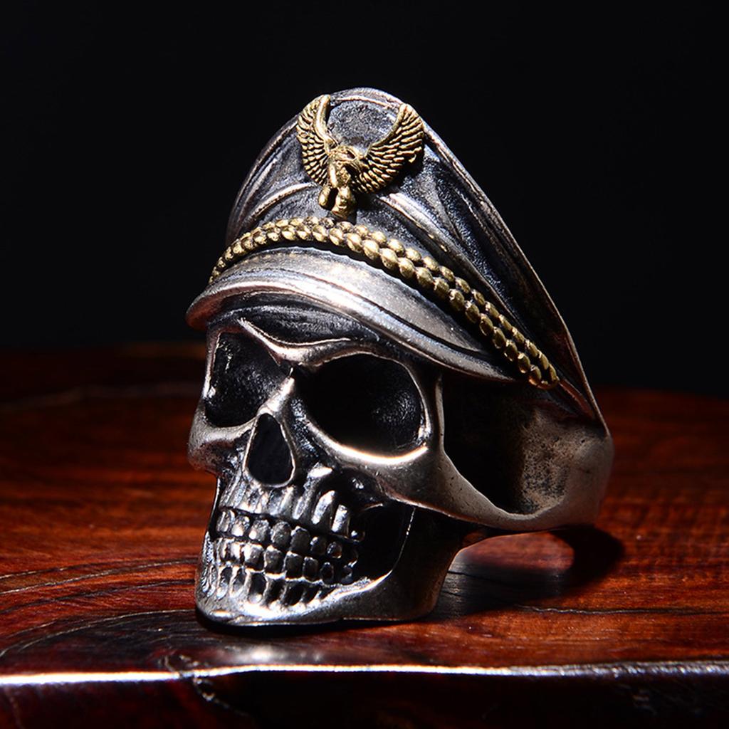 Ретро мужское кольцо для бороды с открытым ртом, Легион нежити, двойное офицерское кольцо