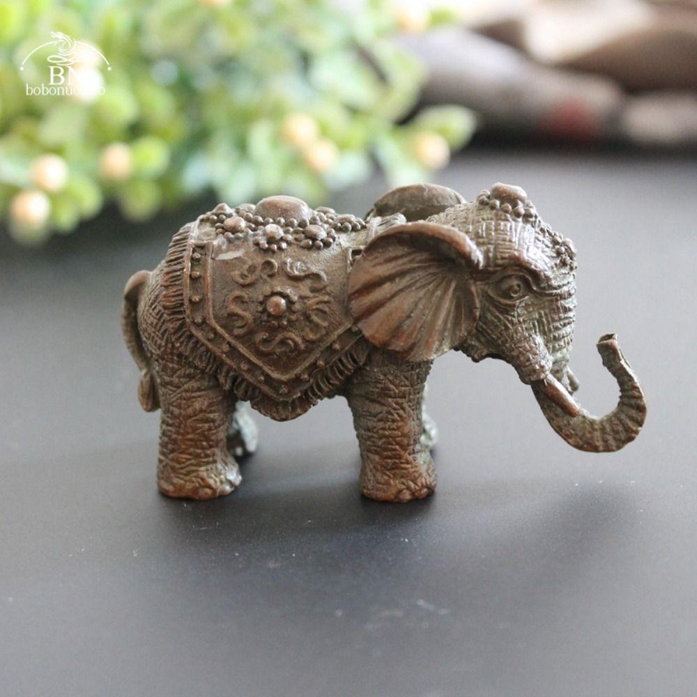 Elephant Brass Elephant Miniatures Brass Lucky Elephant Statue Portable   Desktop