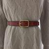 Color Solid Style Pure Leather Belt Women Metal Pin Buckle Jeans Supplies Pants