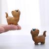 Mini Cat Figurine Hand-carved Wooden Cat Statue Collectible Polished Miniature Cat Ornament for Home Desk Bookshelf Decoration