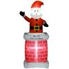 Inflatable Santa Claus with Chimney, Inflatable Christmas Decoration with 2 LED Lights and Electric Inflator, 80x70x210 cm, Multicolor