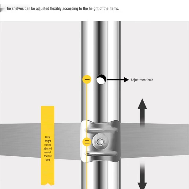 3-ярусная кухонная полка для хранения из нержавеющей стали