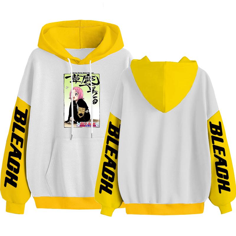 Bleach Yachiru Kusajishi, популярные толстовки с капюшоном в стиле аниме, осенне-зимние теплые удобные толстовки большого размера с кавайным принтом для мужчин и женщин