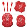 Red Bandana Theme Western Denim Theme Birthday Party Paper Plate Paper Cup Cutlery Decoration Set