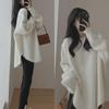 Women's Lazy Style Mid-Length Knitted Sweater - Autumn & Winter 2024 Loose Long-Sleeve Thickened Top
