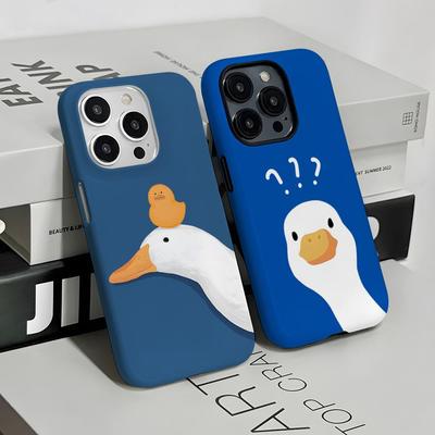 Мультяшный Утенок Сомнения Чехол для Телефона Для IPhone 16 15 14 13 12 11 Pro Max Plus Samsung S24 S23 Ultra Глянцевый HD Жесткий Поликарбонатный Чехол
