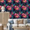 Navy Blue, Turquoise and Purple Ink Wallpaper for Living Room and Bedroom 50x1000