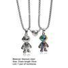 2Pcs Smooth Surface Exquisite Workmanship Couple Necklaces Creative Design Space Astronaut Magnetic Buckle Friendship