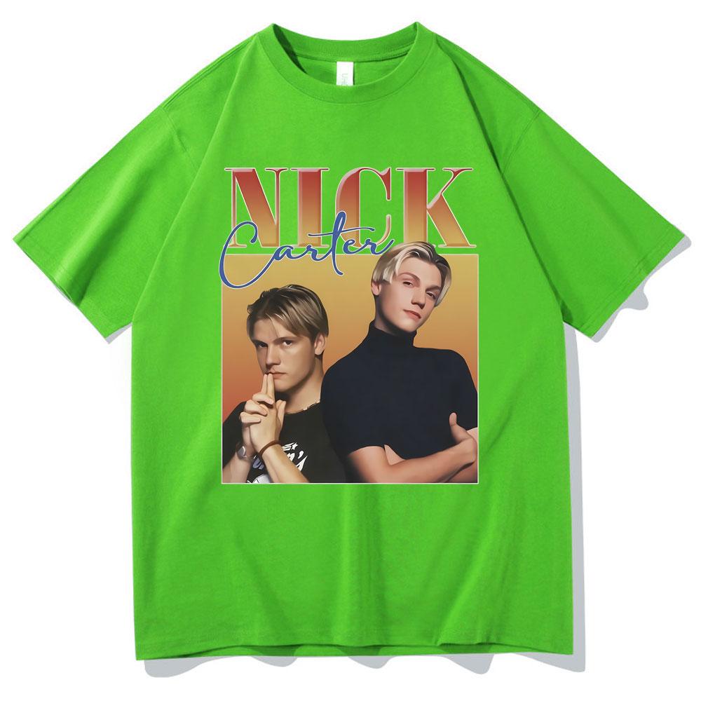 Rock Band Backstreet Boys Nick Carter Print Tshirt Male Vintage T Shirts Mens Cotton Tees Men Womens Hip Hop Oversized Tshirt