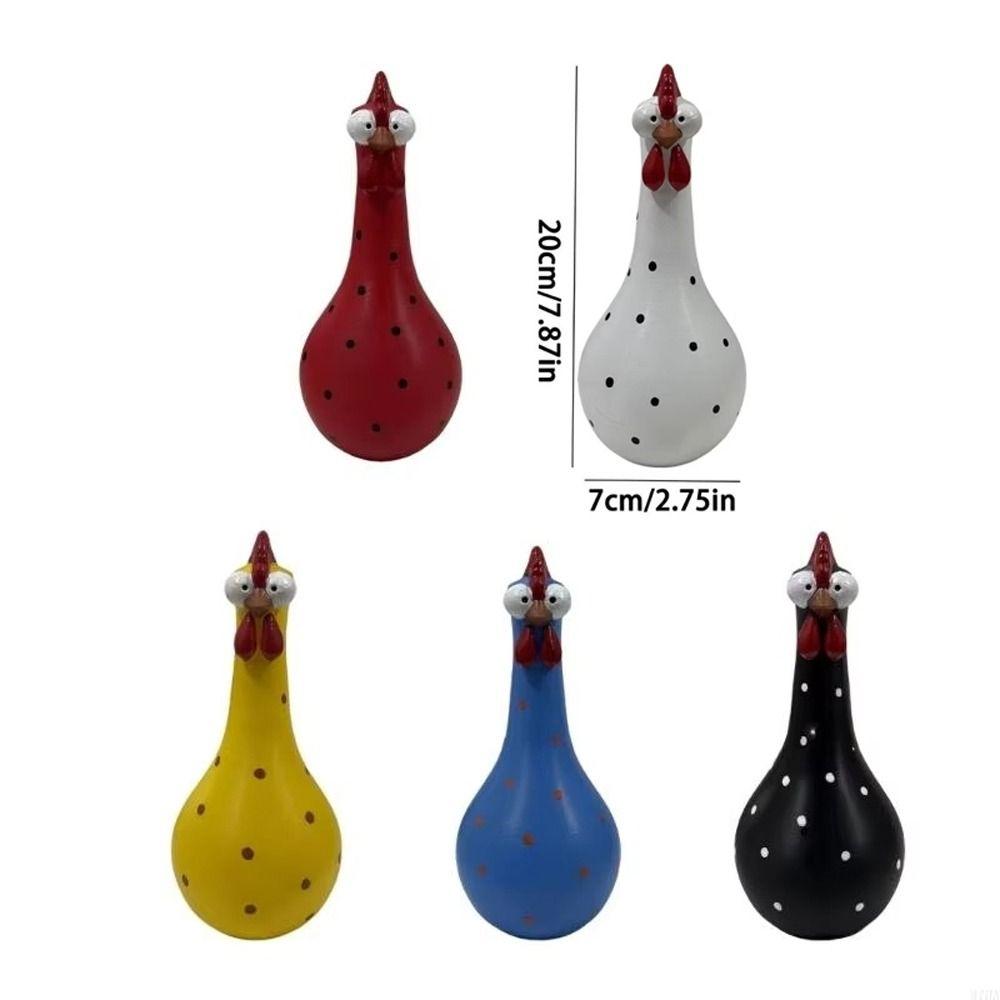 Colorful Dot Long Neck Chicken Vases Lifelike Flower Arrangement Vase Living Room Decor