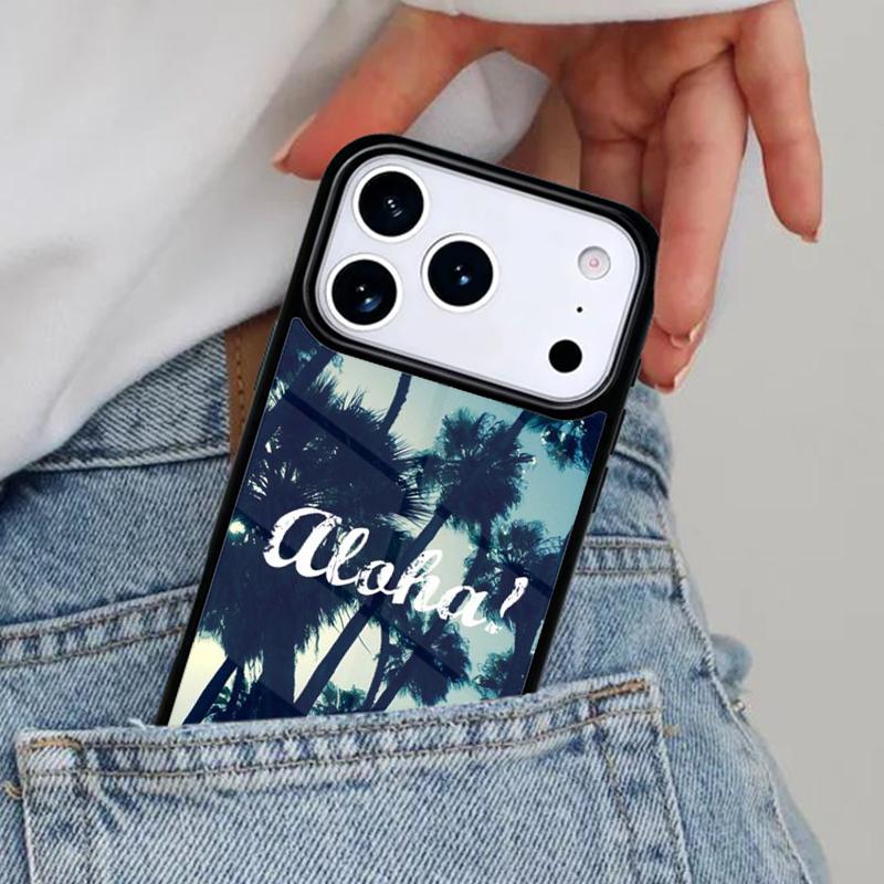 Алоха Гавайи Гавайский Пляж Пальмы Чехол для Телефона для iPhone 16e 15 14 13 12 17 Pro Max Plus Air 17pro Чехол Coque