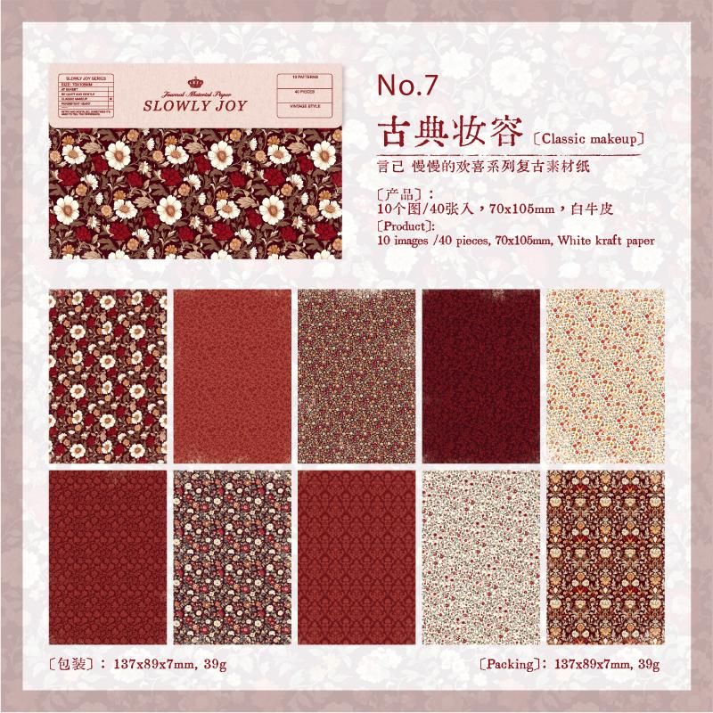 40 pcs Gauze Background Decor Scrapbook Vintage Materials Paper Combo Kit DIY Junk Journal Collage Photo Album Retro Stationery