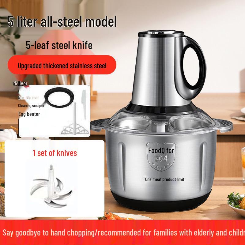 Stainless Steel Meat Grinder & Mixer for Dumplings, Large Capacity Automatic Cooking Machine