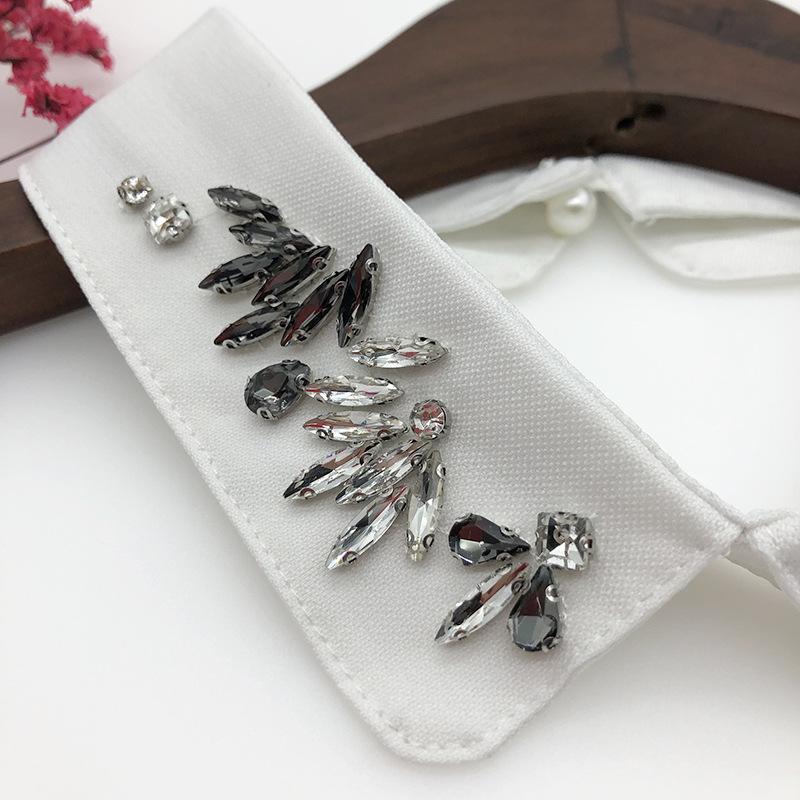 Beading Fake Collar Women Elegant Diamond Detachable Collars for Woman False Shawl Shoulder Wrap Lapel False Collars Woman Tie