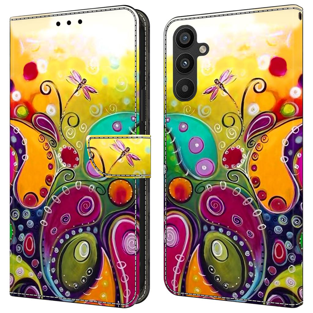 Чехол-кошелек для Samsung Galaxy A35 5G, из ПУ кожи с узором, на магнитной застежке, тип - книжка