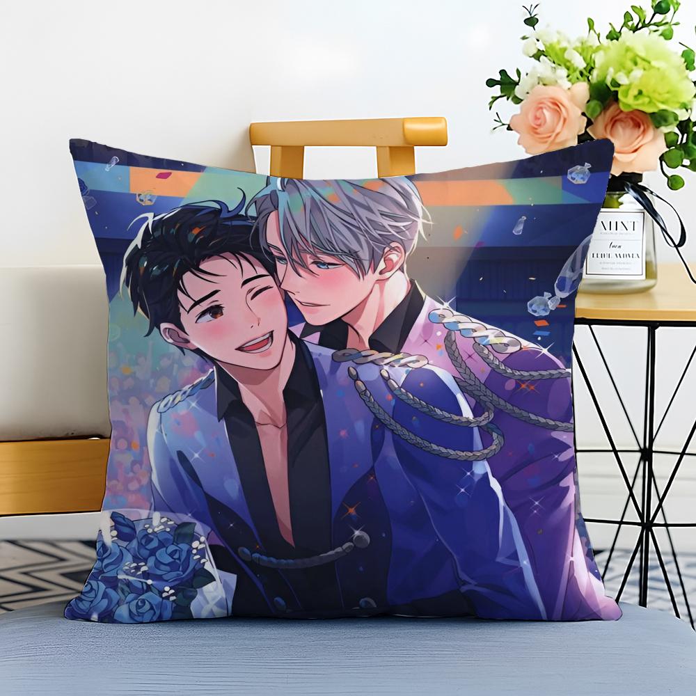 Чехол на подушку Yuri on Ice Стирка возможна Лен Комфорт Мягкий для Дивана Кровати Уютная Домашняя Комната Декор