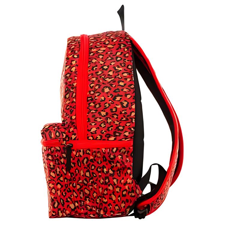 Nike Polyester Backpack Regular Unisex Red Leopard Print Casual BA5761-634