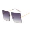 Vintage Square Sunglasses Women Luxury Oversized Rimless Sun Glasses Shades Female Fashion Brand Designer Clear