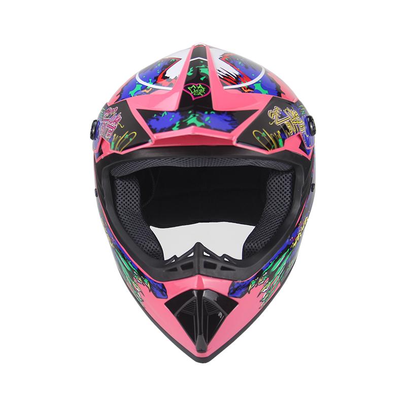 Unisex Off-Road Motorcycle Full Helmet 225 Pink Size 5 Travel Personality Safety Cover Four Seasons Motorbike Riding Helmet