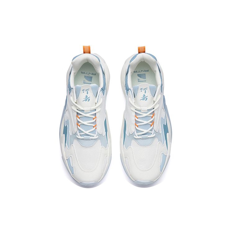 Anta Walker 3.0 Ткань Синтетическая кожа Спортивные амортизирующие Нескользящие Износостойкие Низкие Повседневные Туфли Мужские Повседневные Туфли Белый Синий 112238881-5