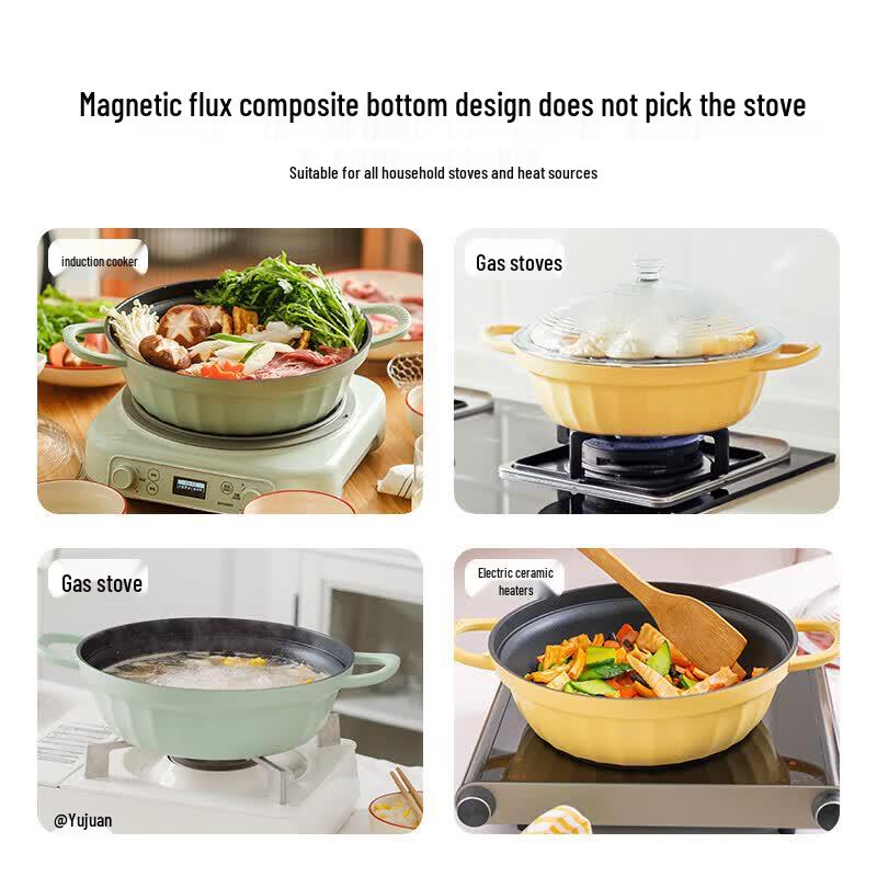 Buydeem Multifunctional Non-Stick Soup Pot with Steamer