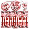 Halloween Party Decorations Bloody Handprints Paper Plates Tablecloths Party Tableware Sets